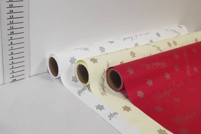Folia satynowa 50cm x 9y wesołych świąt