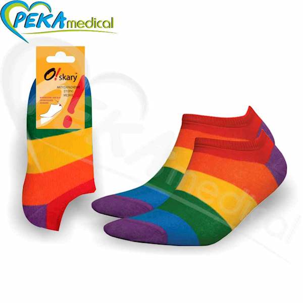 O!skary Stopki męskie tęczowe 39-42 antyzapachowe non-slip