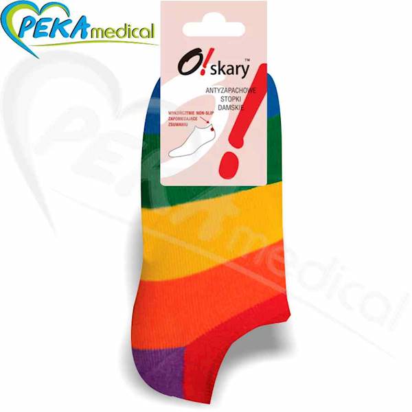 O!skary Stopki damskie tęczowe 39-41 antyzapachowe non-slip
