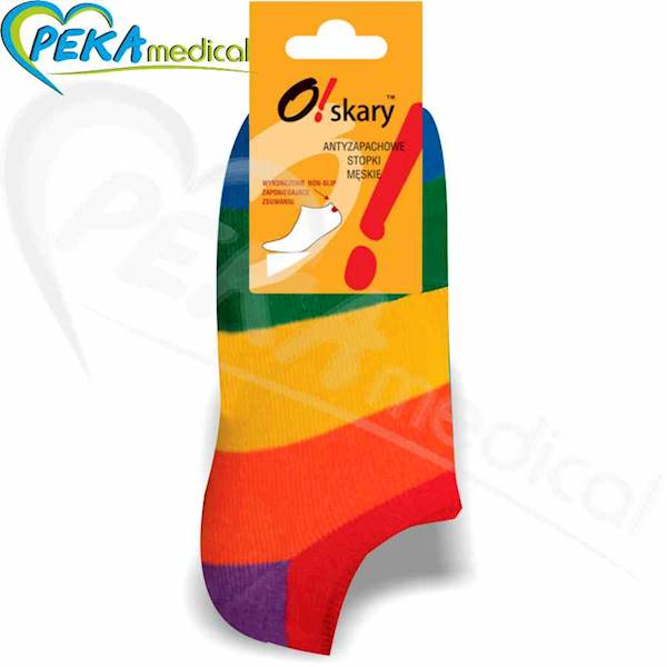 O!skary Stopki męskie tęczowe 39-42 antyzapachowe non-slip