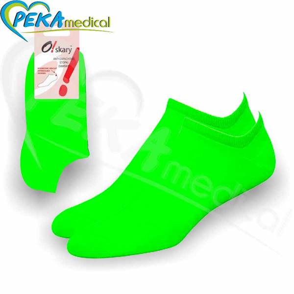 O!skary Stopki damskie zielony fluorescencyjny 39-41 antyzapachowe non-slip