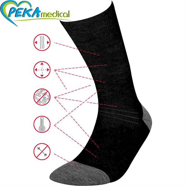 DeoMed Medic Deo Silverwool czarny 35-37 Skarpetki zdrowotne frotte z wełny merynosowej