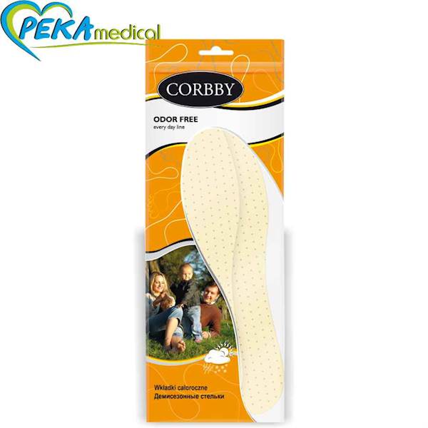 Corbby Odor Free 36-46 Oddychające wkładki do butów z węglem aktywnym
