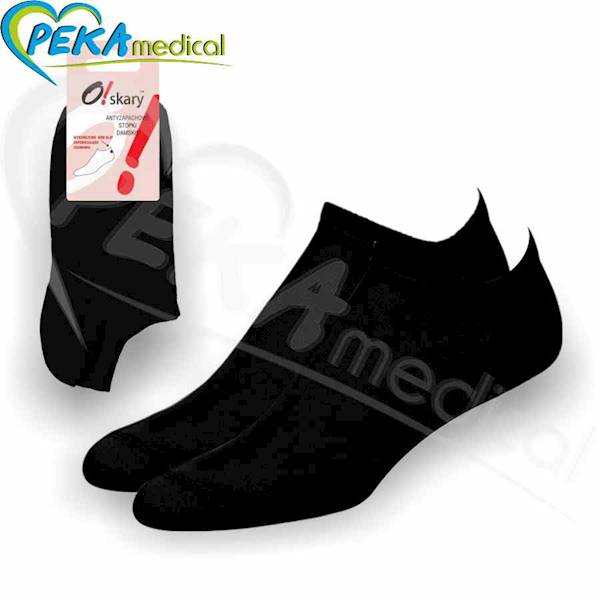Stopki damskie antyzapachowe non-slip czarne O!Skary