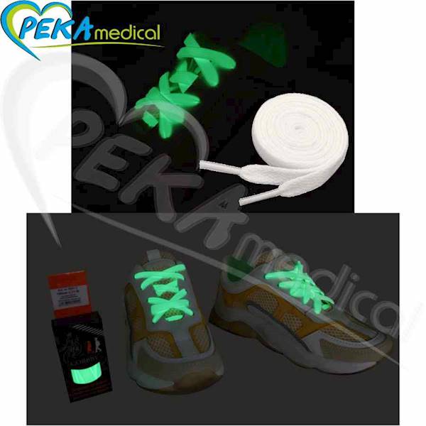 Corbby Sznurowadła płaskie białe fluorescencyjne 120 cm w kartoniku