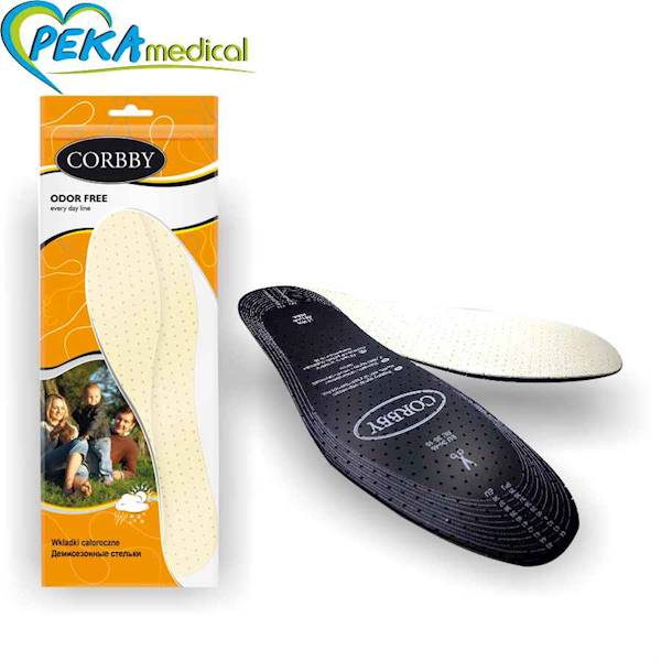 Corbby Odor Free 36-46 Oddychające wkładki do butów z węglem aktywnym