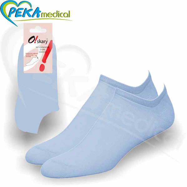 Stopki damskie antyzapachowe non-slip błękit serenity O!Skary