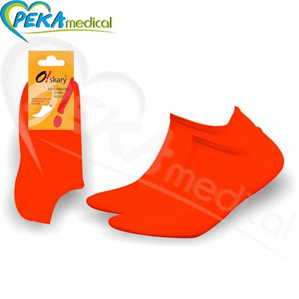 Stopki męskie antyzapachowe non-slip pomarańczowe fluorescencyjne O!Skary