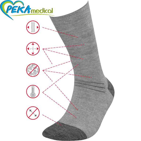 DeoMed Medic Deo Silverwool szary 41-43 Skarpetki zdrowotne frotte z wełny merynosowej