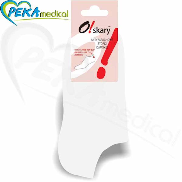 O!skary Stopki damskie biały 36-38 antyzapachowe non-slip