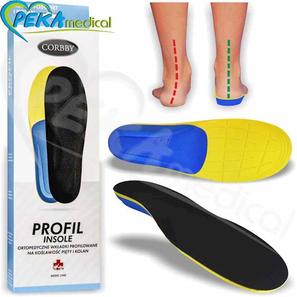Corbby Profil Insole Wkładki ortopedyczne do butów profilowane na koślawość