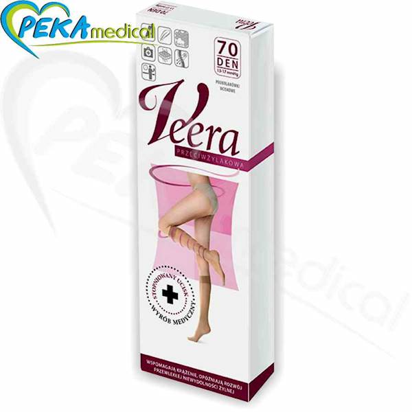 VEERA Podkolanówki Przeciwżylakowe 70 den czarne 1/2
