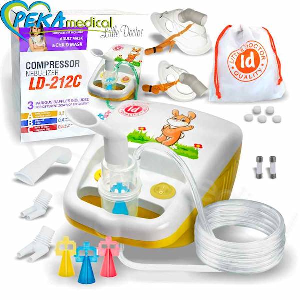 Little Doctor LD-212C żółty z królikiem Inhalator tłokowy nebulizator