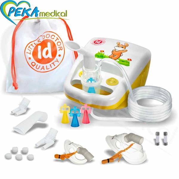 Little Doctor LD-212C żółty z królikiem Inhalator tłokowy nebulizator