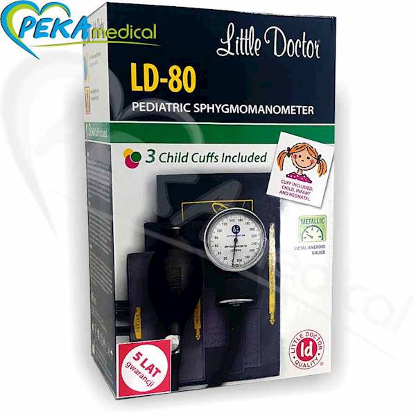 Little Doctor LD 80 + stetoskop Ciśnieniomierz mechaniczny pediatryczny dla dzieci 3 mankiety