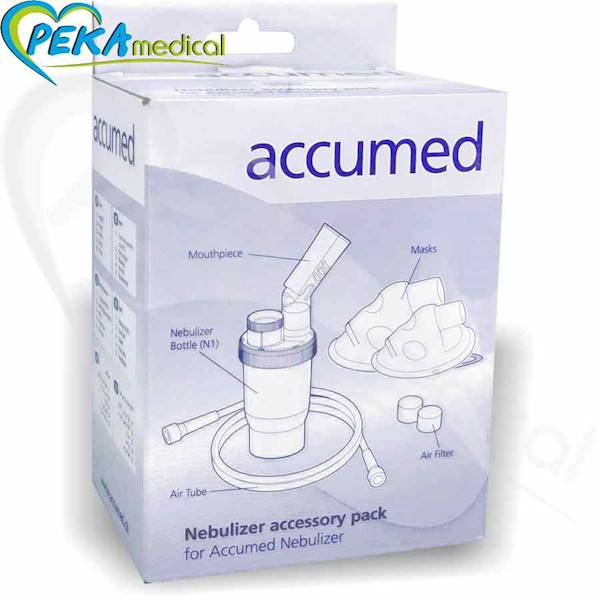 Accumed N1 regulowany NF80 Zestaw do nebulizacji inhalacji Nebulizator ustnik maski przewód filtry