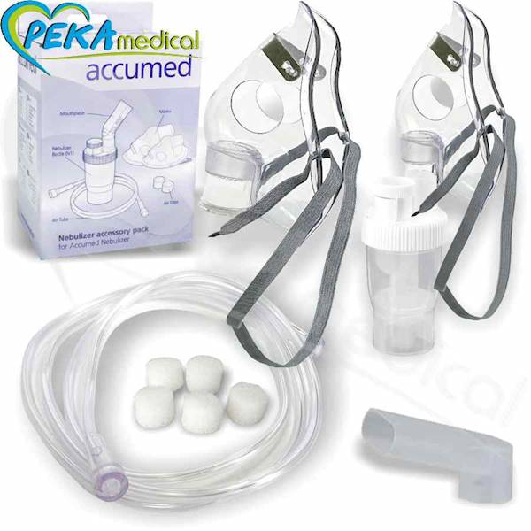 Accumed N1 regulowany NF80 Zestaw do nebulizacji inhalacji Nebulizator ustnik maski przewód filtry