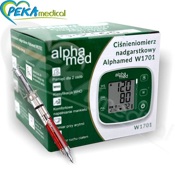AlphaMed W1701 Ciśnieniomierz nadgarstkowy arytmia automatyczny elektroniczny