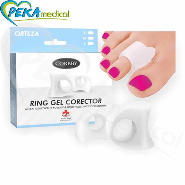 Corbby Ring Gel Corector M Miękki elastyczny klin korektor międzypalcowy z pierścieniem