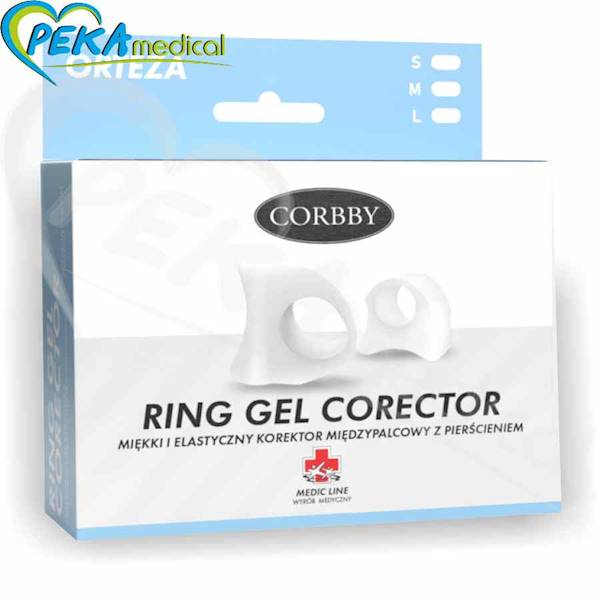 Corbby Ring Gel Corector L Miękki elastyczny klin korektor międzypalcowy z pierścieniem