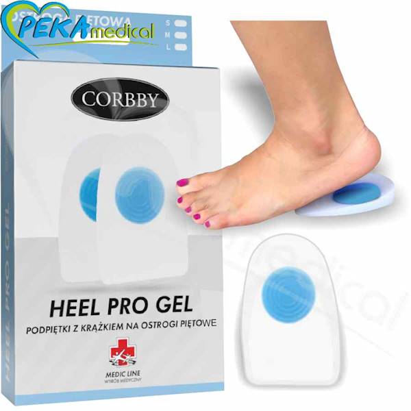 Corbby Heel Pro Gel M Podpiętki żelowe z krążkiem na ostrogi piętowe