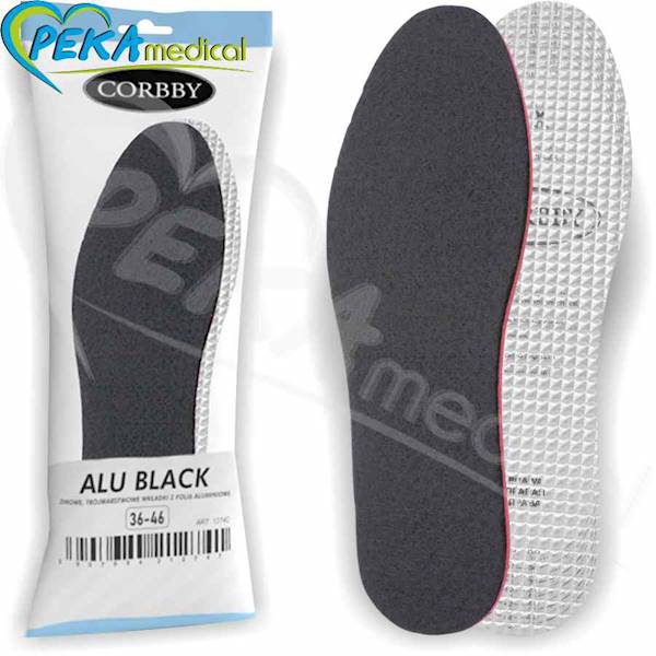 Corbby Alu Black 36-46 Wkładki zimowe z folią aluminiową trójwarstwowe z termoizolacją