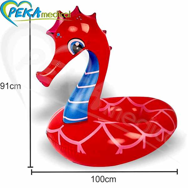 Swim Ring Konik morski czerwony 100x82x91 cm Koło do pływania dmuchane zwierzę