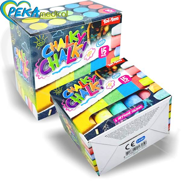 Chalky Chalk Kreda chodnikowa do rysowania 15 sztuk 6 kolorów