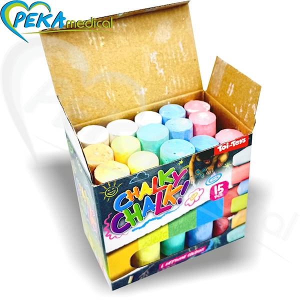 Chalky Chalk Kreda chodnikowa do rysowania 15 sztuk 6 kolorów
