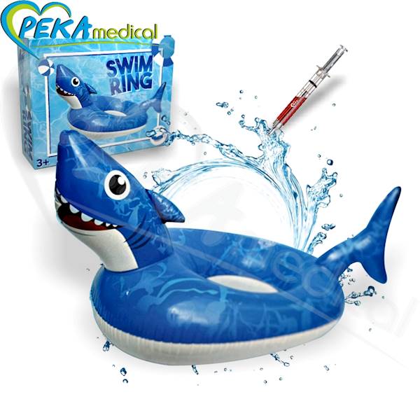 Swim Ring Rekin niebieski 126x81x66 cm Koło do pływania dmuchane zwierzę