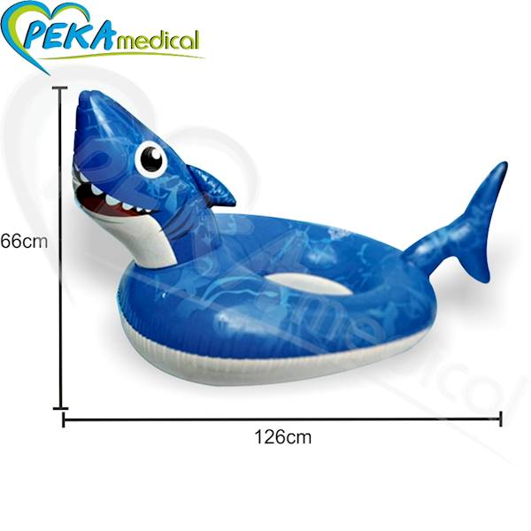 Swim Ring Rekin niebieski 126x81x66 cm Koło do pływania dmuchane zwierzę