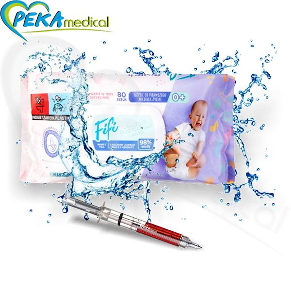 Opharm Fifi Wet Wipes 80 szt Chusteczki nawilżane dla niemowląt i dzieci 98% czystej wody