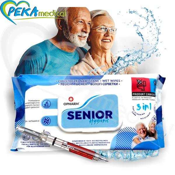 Opharm Senior Higienic Wet Wipes 72 szt 3 in 1 Chusteczki nawilżane dla seniorów