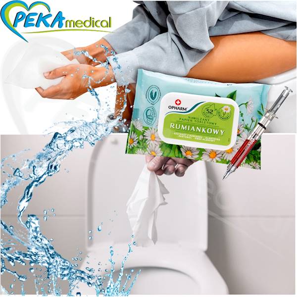 Opharm Moist Toilet Paper Rumiankowy 52 sztuki Nawilżany papier toaletowy