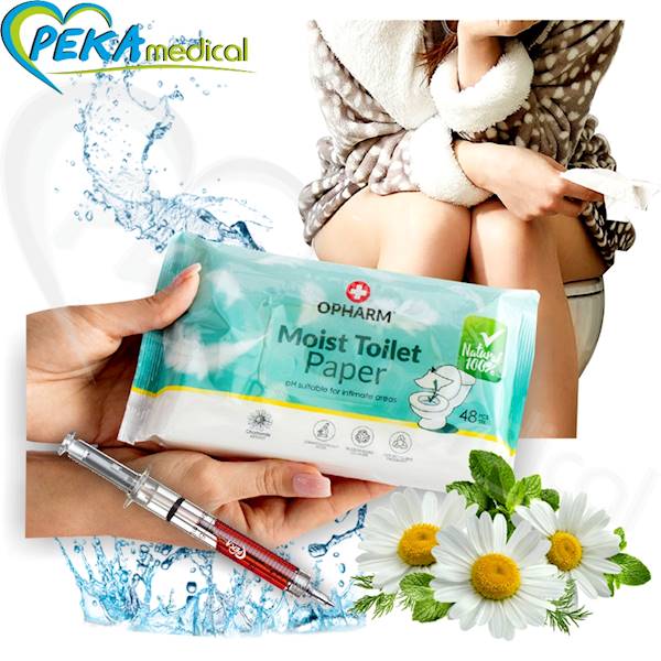 Opharm Moist Toilet Paper 48 sztuk Nawilżany papier toaletowy