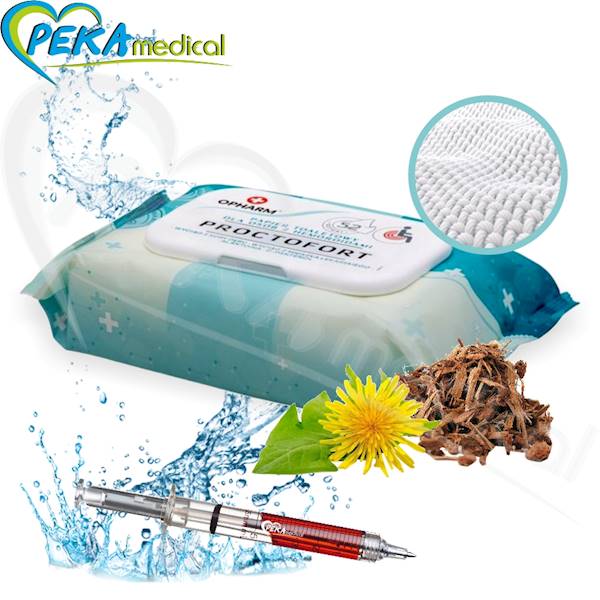 Opharm Moist Toilet Paper Proctofort 52 sztuki Na hemoroidy nawilżany papier toaletowy