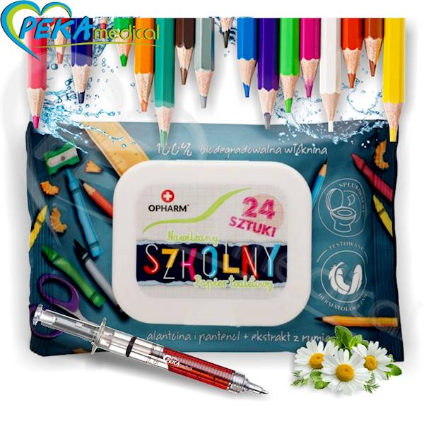 Opharm Moist Toilet Paper School 24 sztuki Nawilżany papier toaletowy
