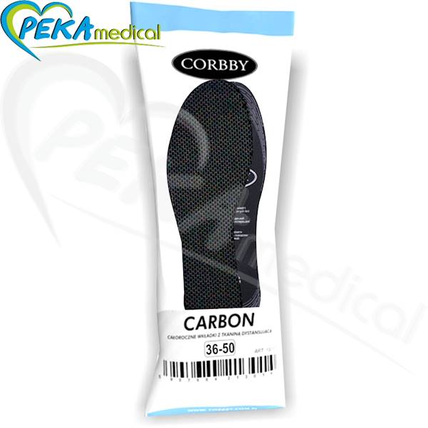 Corbby Carbon 36-50 Wkładki do butów z tkaniną dystansującą YETI dwuwarstwowe antyzapachowe