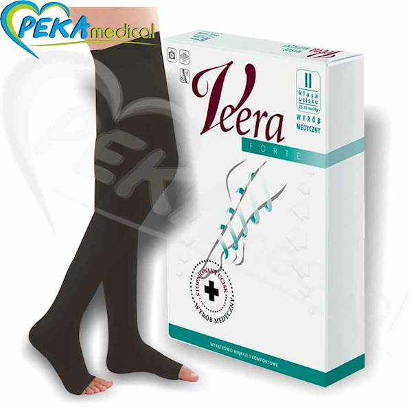 Veera Forte ccl 2 Pończochy krótkie otw palce/czarny 3