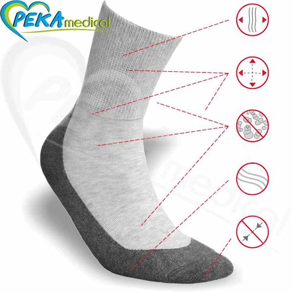 DeoMed Medic Deo Silver popielaty szary 47-49 Skarpetki bawełniane zdrowotne frotte srebro