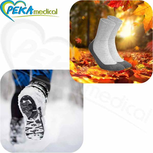 DeoMed Medic Deo Silver popielaty szary 47-49 Skarpetki bawełniane zdrowotne frotte srebro