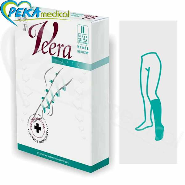 Veera Forte ccl 2 czarne 3 krótkie zamknięte palce Podkolanówki przeciwżylakowe