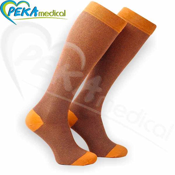 VEERA Podkolanówki kolorowe 140 den orange 4/XL męskie przeciwżylakowe 