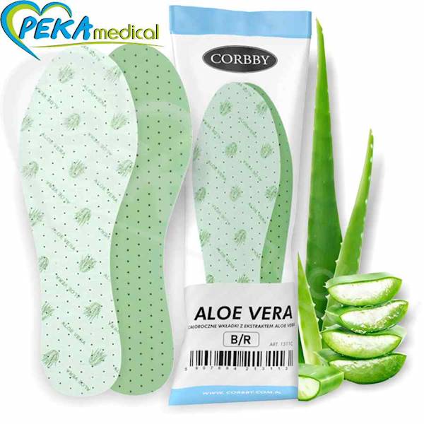 Corbby Aloe Vera 35-46 Wkładki do butów z ekstraktem z aloesu antyzapachowe amortyzujące
