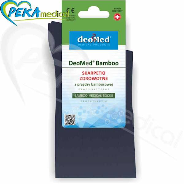 DeoMed Bamboo granatowy 35-38 Skarpetki bambusowe zdrowotne bezuciskowe bezszwowe