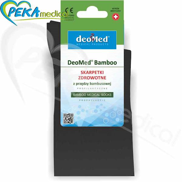 DeoMed Bamboo czarny 47-50 Skarpetki bambusowe zdrowotne bezuciskowe bezszwowe
