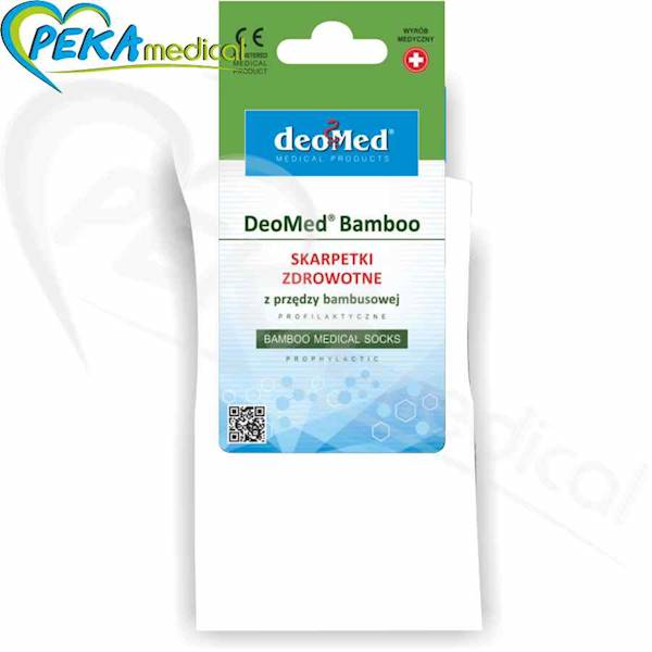 DeoMed Bamboo biały 43-46 Skarpetki bambusowe zdrowotne bezuciskowe bezszwowe