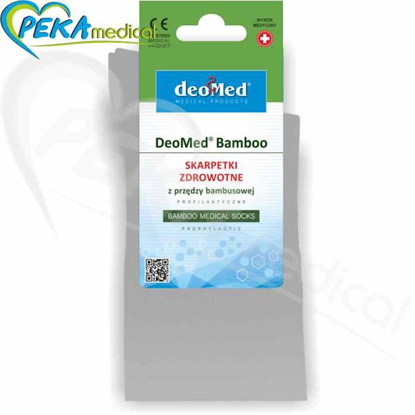 DeoMed Bamboo popielaty 43-46 Skarpetki bambusowe zdrowotne bezuciskowe bezszwowe