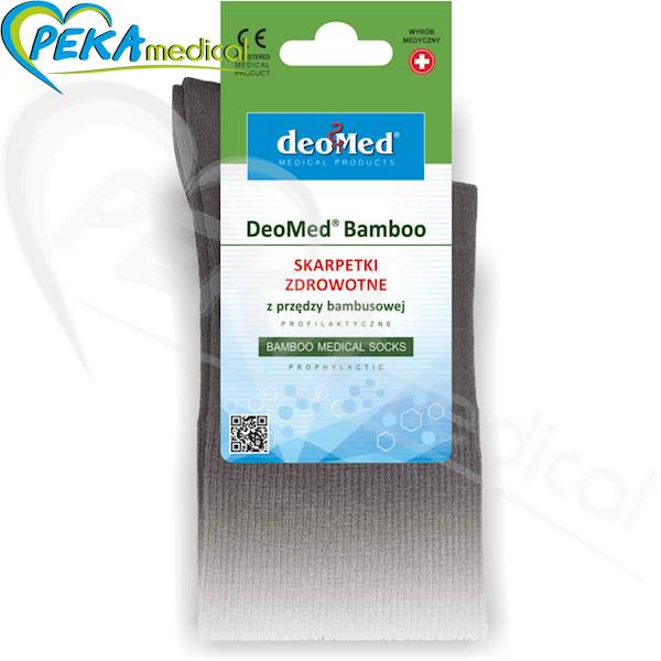 DeoMed Bamboo szary ciemny 43-46 Skarpetki bambusowe zdrowotne bezuciskowe bezszwowe