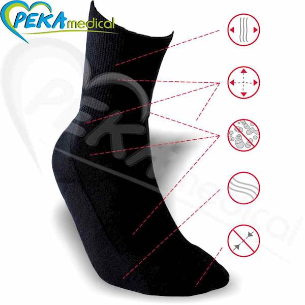 DeoMed Medic Deo Silver czarny 38-40 Skarpetki bawełniane zdrowotne frotte srebro